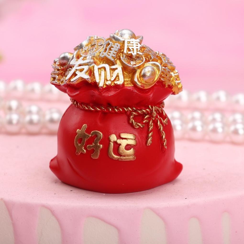 Bag Ornaments Good Luck Resin Cake Decoration Traditional Attract Wealth Artware Fortune Figurine Office Table Car Gifts