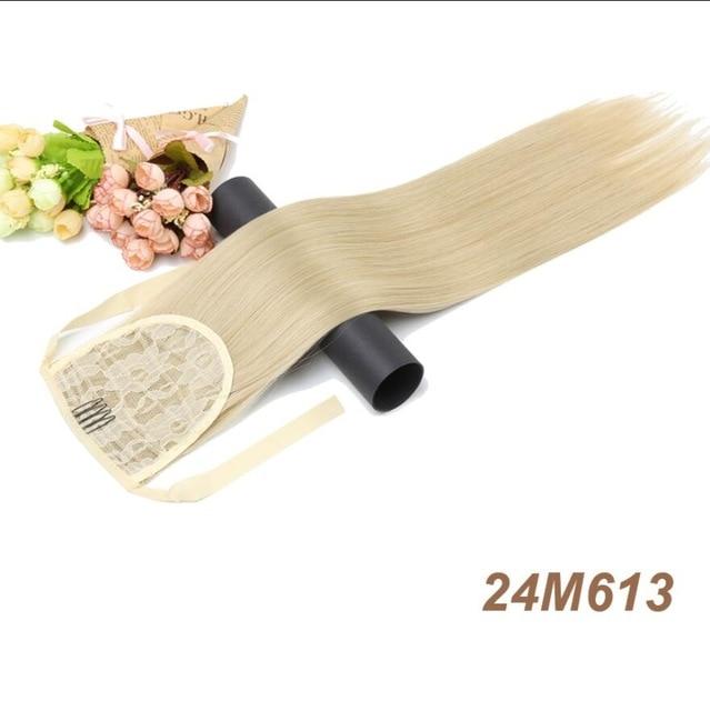 Extensions de cheveux synthétiques longues et raides en fibre résistante à la chaleur pour queue de cheval, accessoires capillaires quotidiens pour femmes