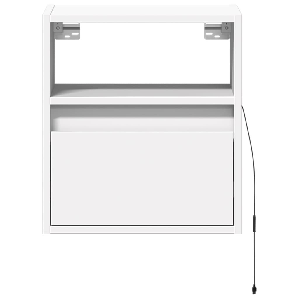 Vidaxl Ścienna Szafka Tv Z Led, Biała, 41X31X45 Cm