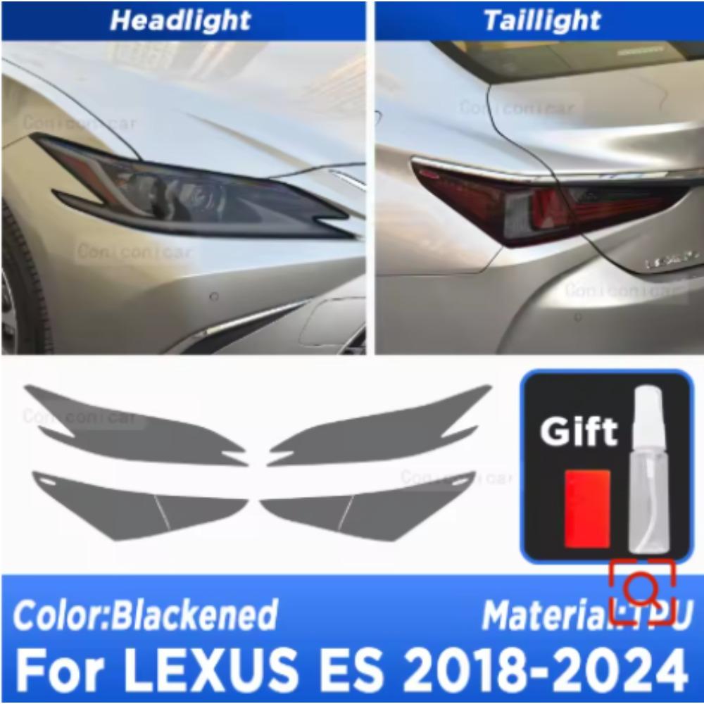 TPU Headlight Protective Film for Lexus ES 2018-2025 Clear & Smoked Anti-Scratch blackened 2pcs / Headlight Fil