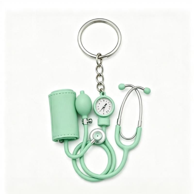 Stethoscope Keychain Mini 2D Flat Cute Shape Medical Themed Nurse Bag Charm Exquisite Souvenir Gift for Hospital Workers