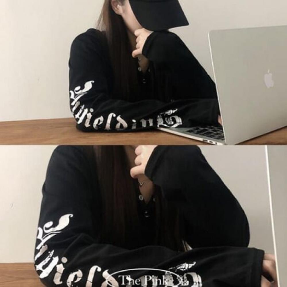 The Pink Y2k PrinTing Hoodie Long Sleeve T shirT