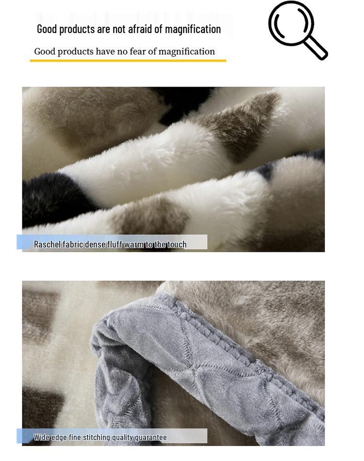 Double-Layer Thickened Raschel Blanket - Winter Warm Quilt & Mattress Cover for Weddings, Air Conditioning, and More.