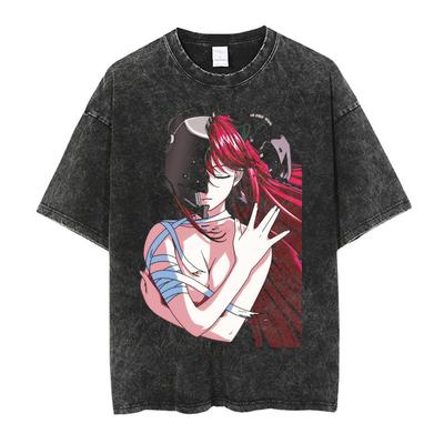 Elfen Lied Anime Tshirt Vintage Washed Y2k Aesthetic Unisex Oversized Short Sleeve Summer Cotton Retro Streetwear 2026 Hot Sale
