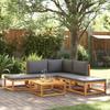 6 Piece Garden Sofa Set with Cushions Acacia Wood & Rope