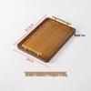 ZISIZ Rectangular Bamboo Serving Tray with Handles