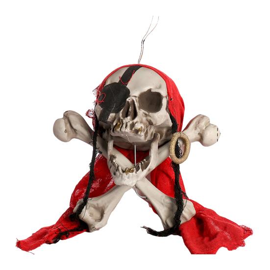 Halloween Skull Head Decor Plastic Realistic Human Skull Figurine for Graveyard Scene Haunted House Bar Home Table Decorations