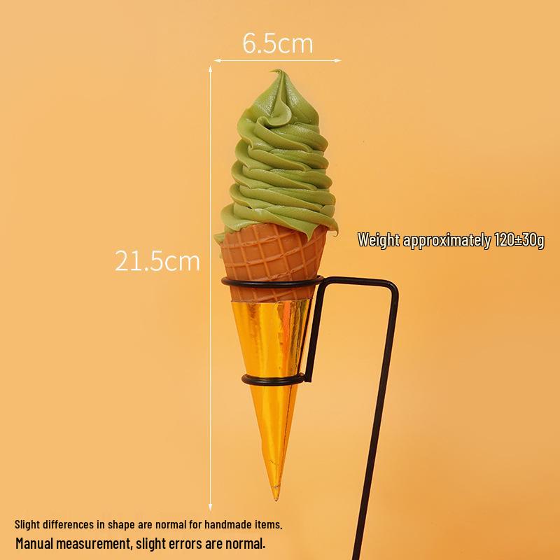 Night Market Ice Cream Cone Model: Realistic Torch Dessert Prop for Photography and Decor