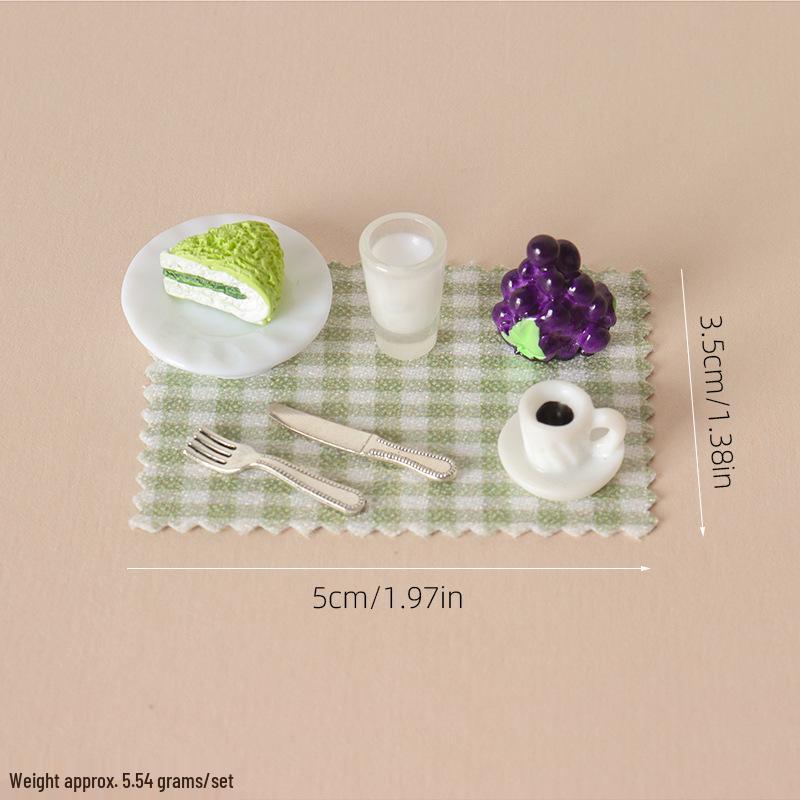 Dollhouse Miniature Breakfast Set: Bread, Jam, Snacks & Tableware for OB11 Photography
