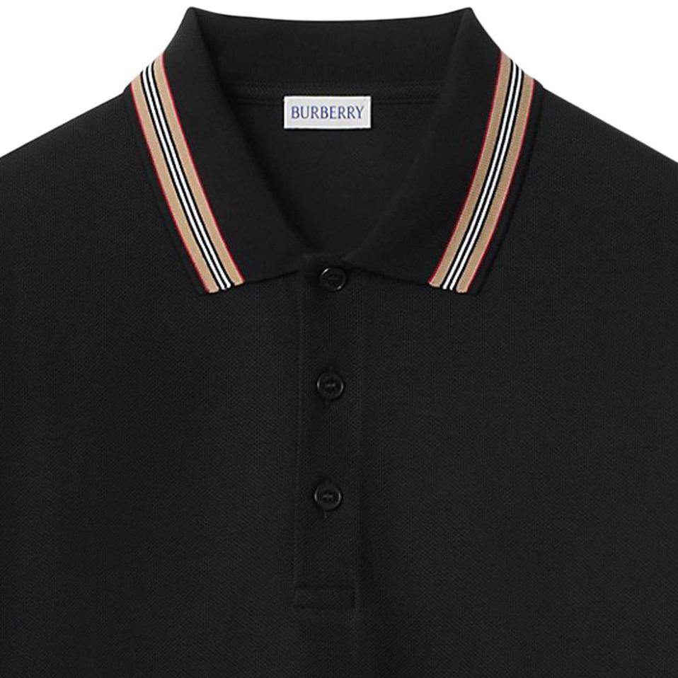 Burberry Polo Shirts Men's Black Polo Collar Moderate Straight Fit 81118151