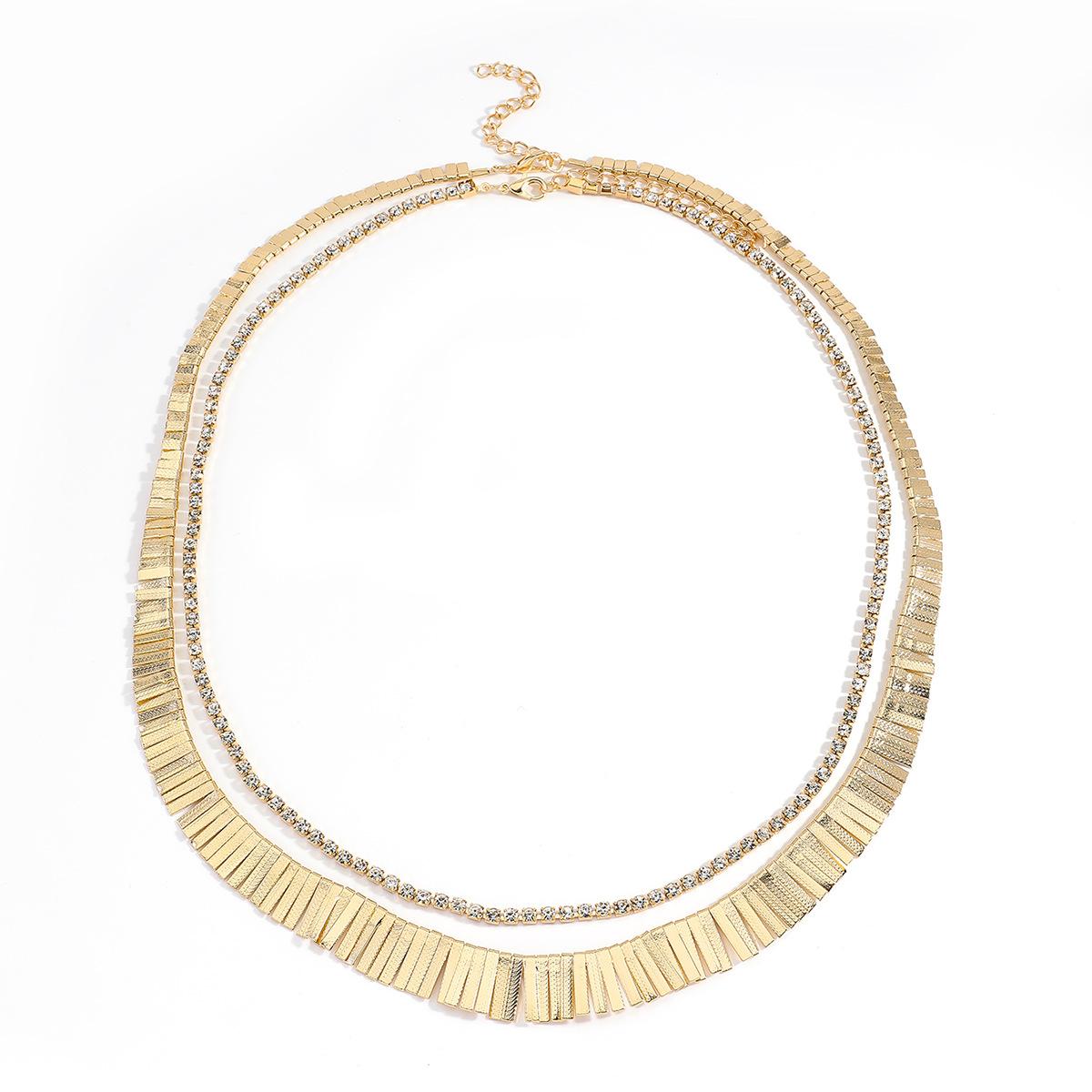 Преувеличенное многослойное бриллиантовое ожерелье с бахромой, персонализированная мода, простая цепочка на ключицу, модный дизайн, чувство декора золотой