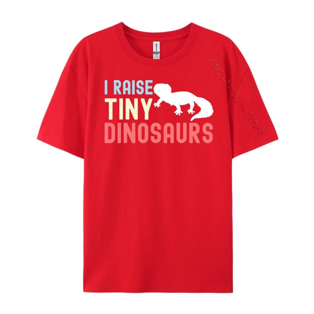 I Raise Tiny Dinosaurs Funny Leopard Gecko Mom Dad Reptile Green And White Graphic T Shirt SKINFRIENDLY Mens Shirt Hip Hop