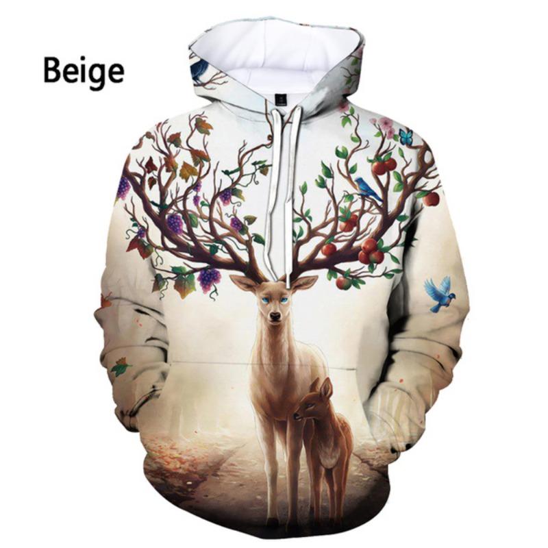 New Fashion Animal Deer Men's Women's 3d Printing Hoodie