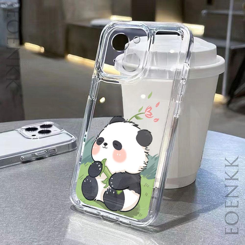 Climbing wall panda Phone case iPhone17 16pro 15 Pro Max 11 12 13 16 14 Plus Silicone Shockproof transparent phone case