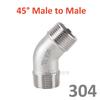 3/8"1/2" 1/4" Elbow 90/45 Degree Angled F/F Stainless Steel SS304 Female Male Threaded Pipe Fittings Reducer Plumbing connection