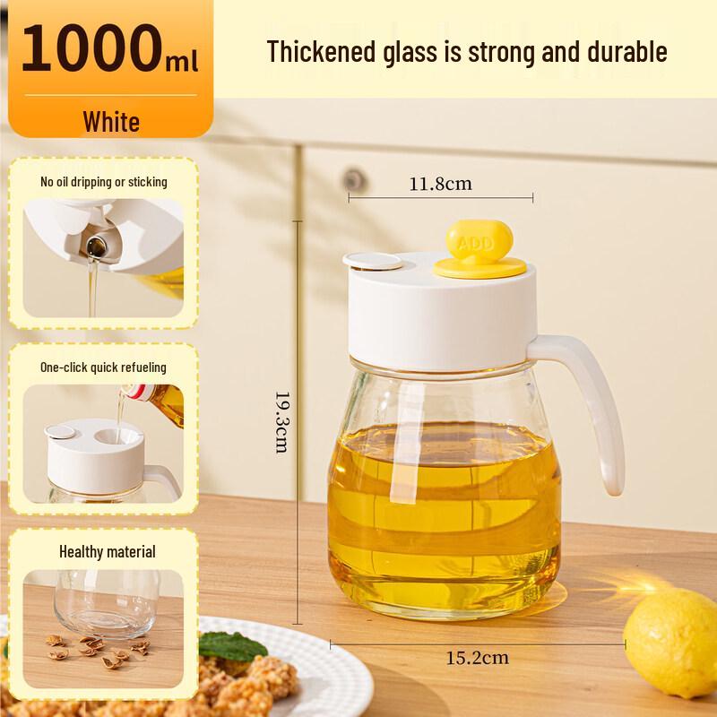 

OLOEY 1L Large Capacity Glass Oil Dispenser 1L