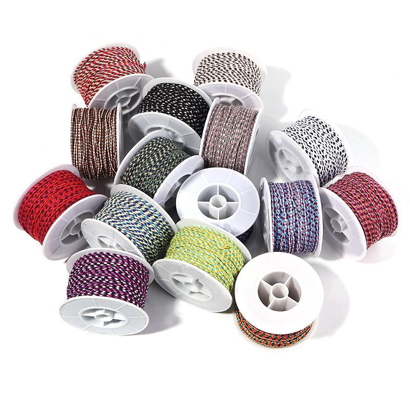 25M/Roll Colorful Cotton Thread Rope Four-Strand Braided Twist Cord for Jewelry Making DIY Bracelet Decoration Lanyard Supplies