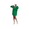 Adidas Originals Solid Logo V-Neck Pullover Long Sleeve Dress Women Dresses Green IB2051