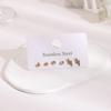 Stainless Steel Stud Earrings Set with Zirconia: Butterfly, Star, Heart & Four-Leaf Clover Designs