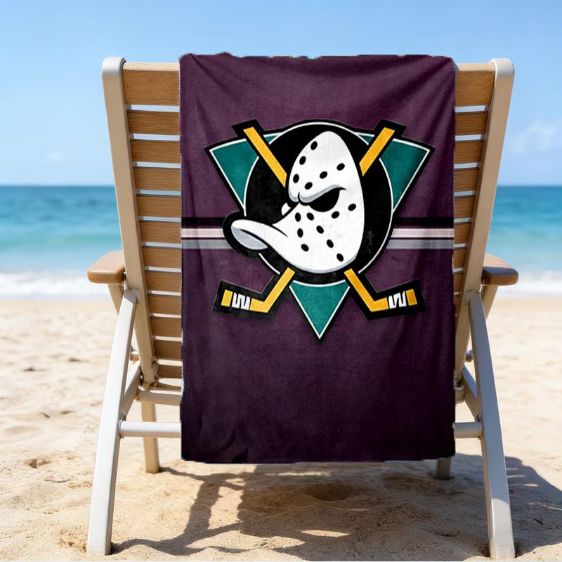 Asciugamano da Spiaggia in Microfibra Anaheim Ducks Hockey Team, Leggero e Asciugatura Rapida, per Viaggi Estivi, Essenziale per la Spiaggia, Piscina all'Aperto