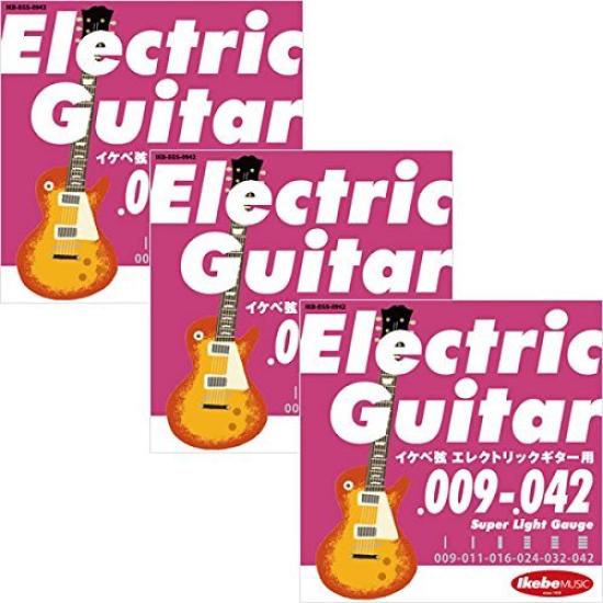 

Ikebe Original Electric Guitar Strings Strings for Electric Guitar Light x 3 sets “Ikebe 009-042” [Super Gauge/IKB-EGS-0942]
