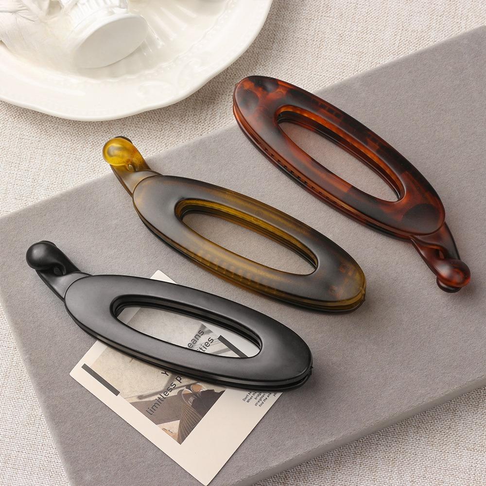 Leopard Print Banana Clip Oval Anti Slip Ponytail Clip Fashion Versatile Hair Clamp Headwear Hair Accessories Korean Headwear