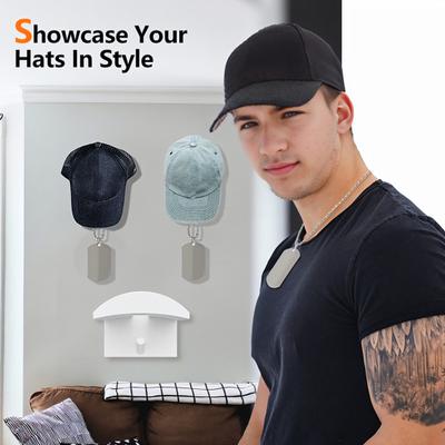 10 stuks hoedenopslaghaken aan de muur gemonteerd zelfklevend ponsvrij antislip baseballcap-display piekhoed opslagstandaard kledingwinkelkaphouder organizer