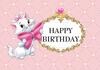 Cute Pink Marie Cat The Aristocats Theme Baby Shower Girl Birthday Party Decoration Background Cute Striped Custom Photo Studio