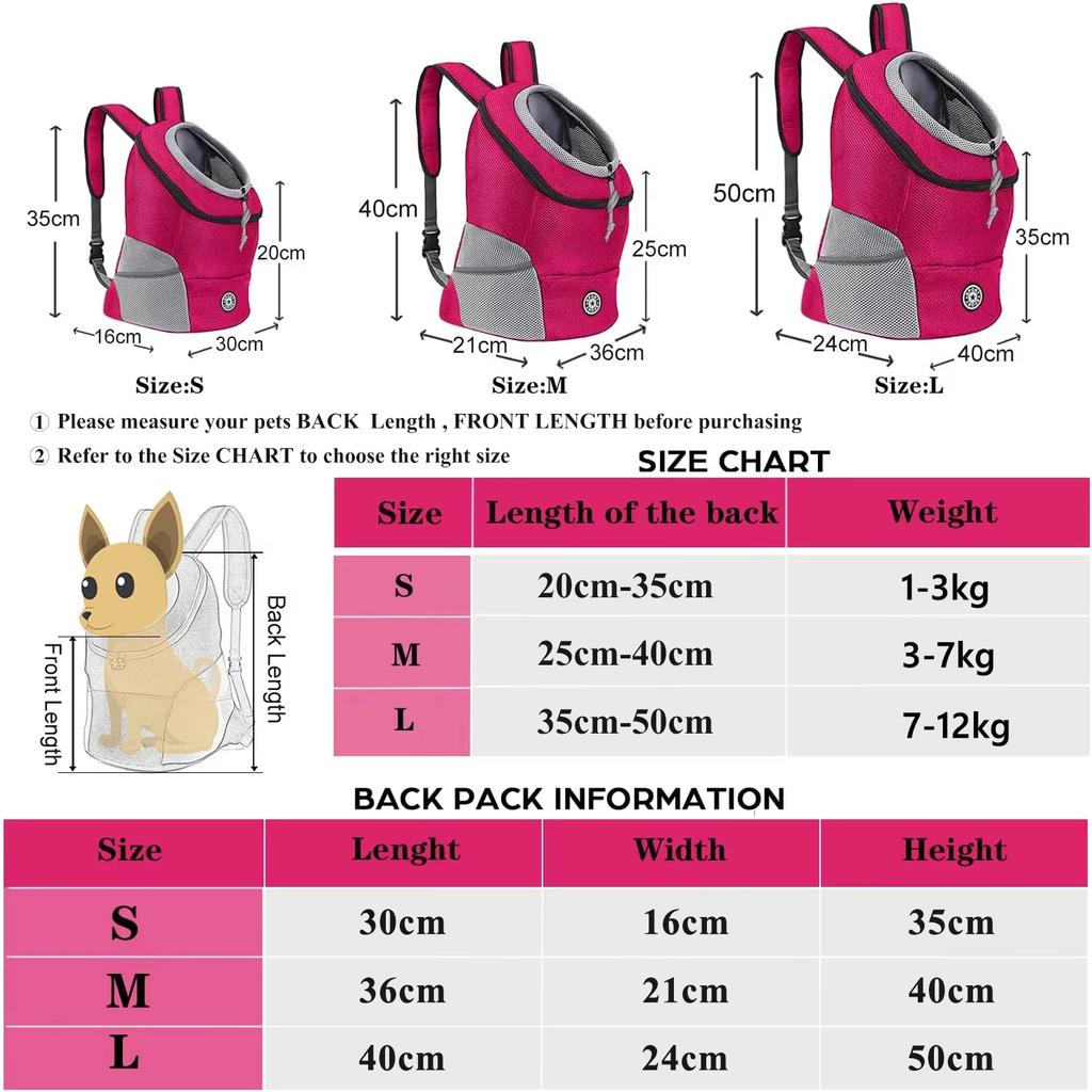 Dog Carrier Backpack Hands-Free Pet Shoulder Bag for Bike Riding Outdoor Hiking Secure Comfortable Travel Camping Bag