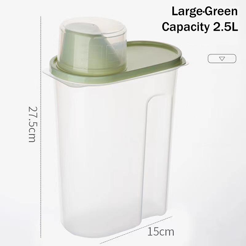 Hot Sale Grain Storage Container With Measuring Cup Food Storage Box Dry Goods Airtight Container Rice Bucket