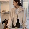 Women's Casual Stand Collar Jacket - Lightweight Solid Color for Spring/Autumn