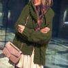 2025 Autumn/Winter Bestseller Women's Solid Color Chunky Cable Knit Cardigan Sweater - European and American Style