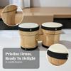 Wooden Drums Wood Finish Pair of Bongos Metal Rivets