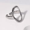 Minimalist Geometric Adjustable Titanium Steel Ring for Women