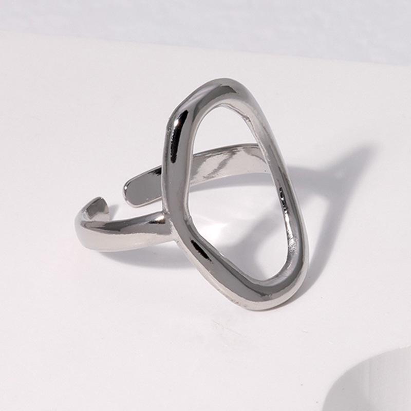 Minimalist Geometric Adjustable Titanium Steel Ring for Women