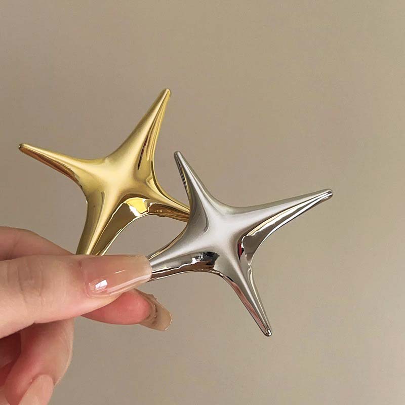 

Y2K Punk Rock Metal Cross Star Brooches for Men Women Fashion Silver Color Four Pointed Star Brooch Pins Jewelry Gifts