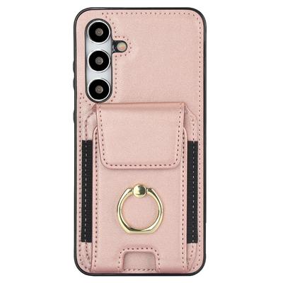 Für Samsung Galaxy S23 FE Hülle Elastisches Kartenfach PU-Leder+TPU Handyhülle