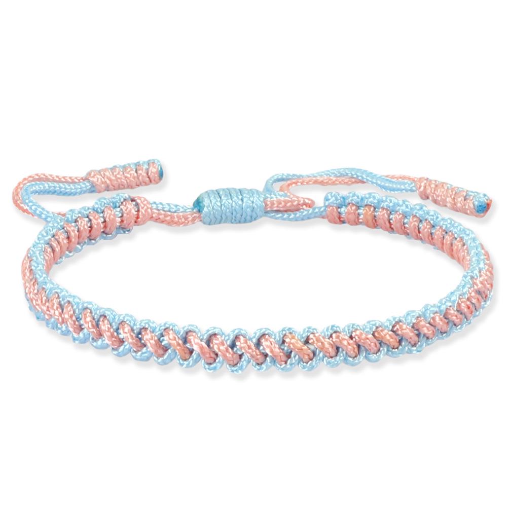 Women's Two-Color Ethnic Knot Bracelet: High-End Handwoven Jewelry