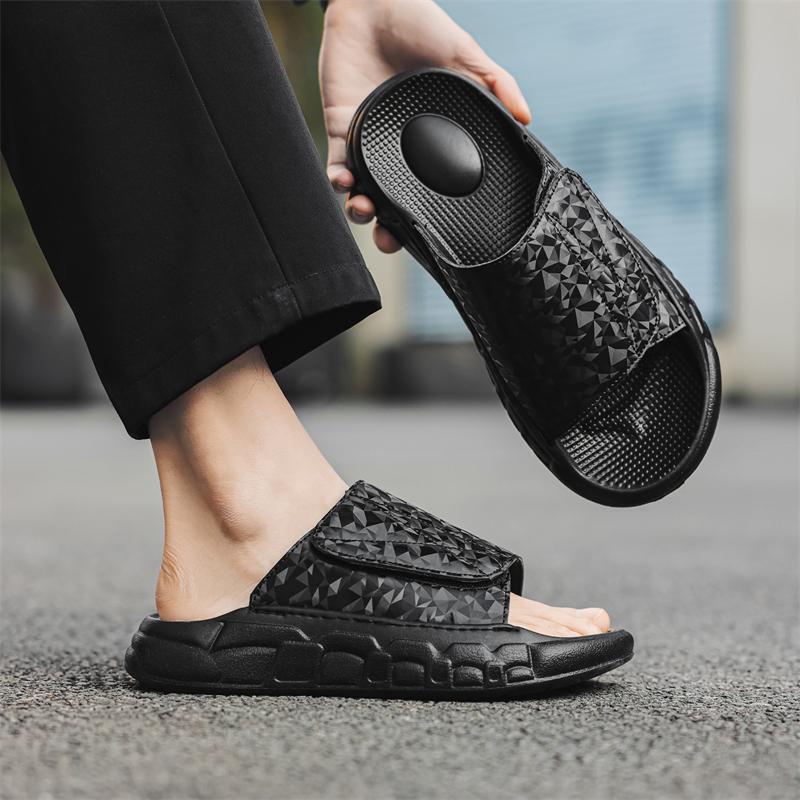 Sliders Men’s  Shoe High Quality Slippers Shoes Men's Sneakers reflect light soft sole Eva Sandals Men's slippers Home Slipper