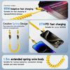2pcs 4-in-1 Fast Charging USB-C To Type-C Cable, Retractable Spring Coiled Charger Cord for IPhone 16/15/14/13/12/11, for Huawei, for Samsung
