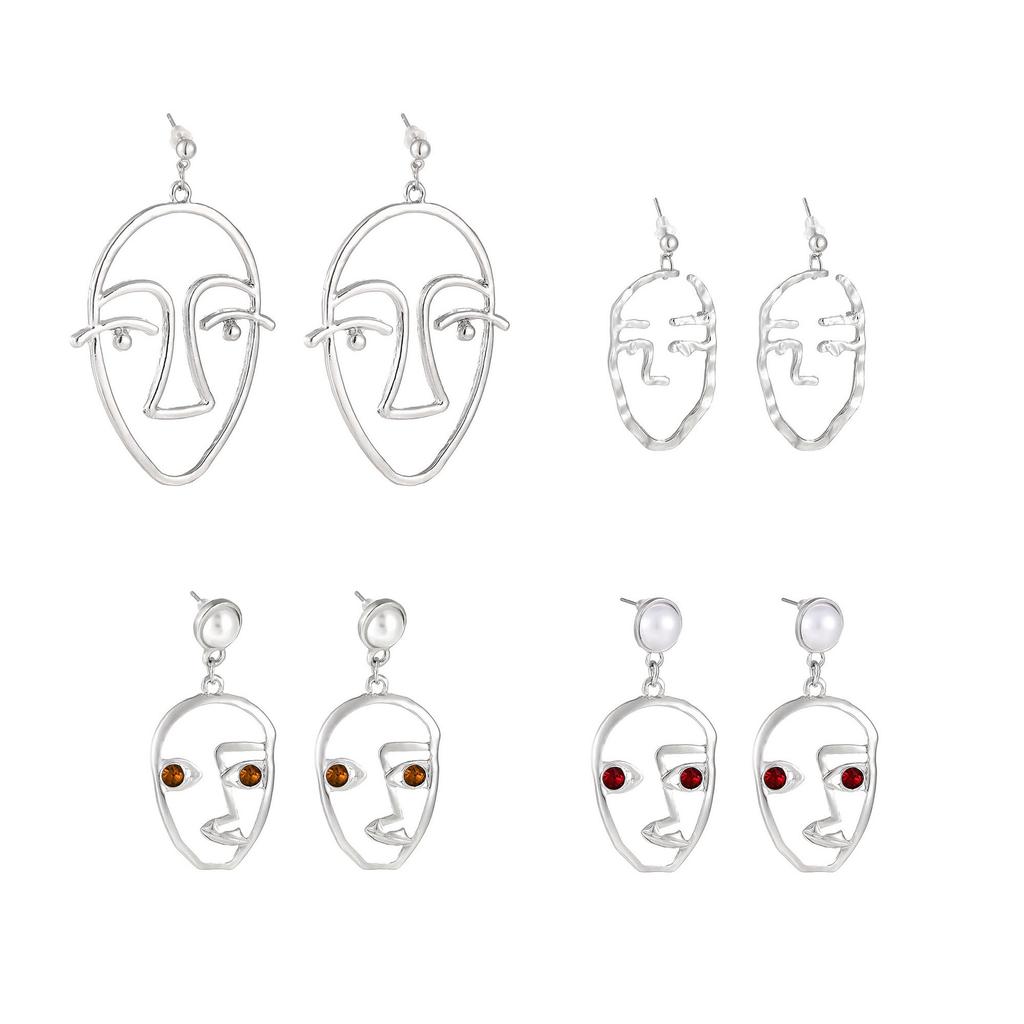 Personalized Stud Earrings, Simple Point Drill Face Hollow Stud Earrings
