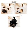 Cute Cat Eyes Plush Toy: Siamese, Black, and Calico Desk Companion