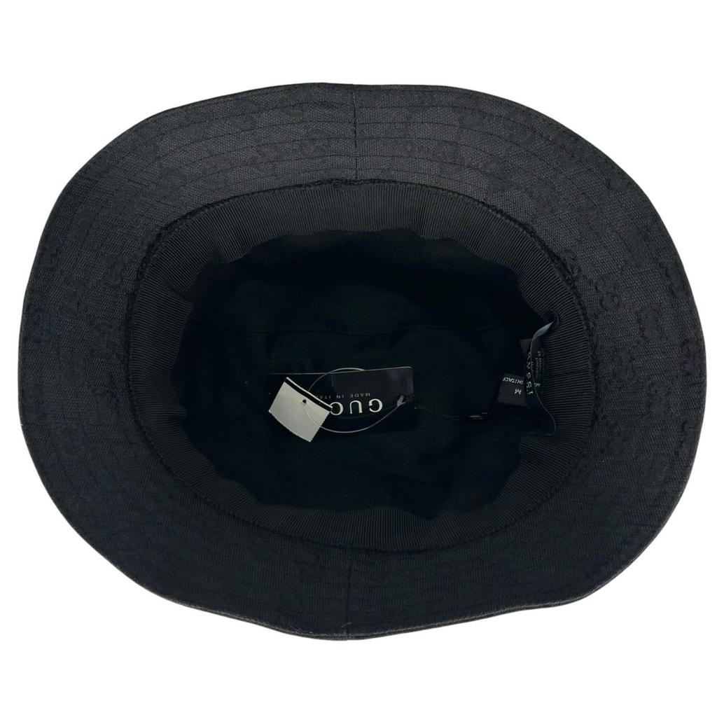 Used Good Condition GUCCI GG Canvas Hat Polyester/Cotton Black Ladies Bucket [Used] [Free Shipping]