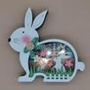 2022 New Easter Decoration for Home Wooden Easter Bunny LED Light Easter Craft Easter Bunny Ornament Decor Easter Egg Decor Lamp