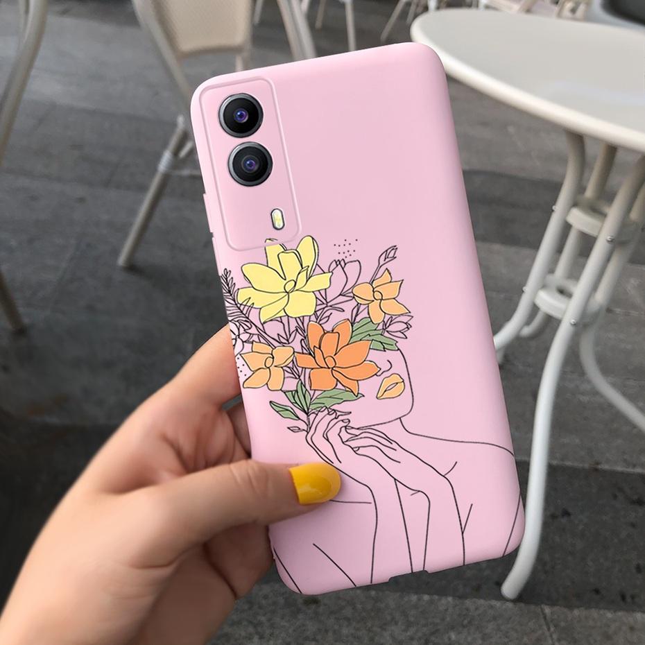 For Vivo Y53S 5G Case Vivo Y72 5G V2041 Phone Cover Silicone Cactus Soft Funda For Vivo Y52 Y 53s Y72 5G Sunflower TPU Bumper