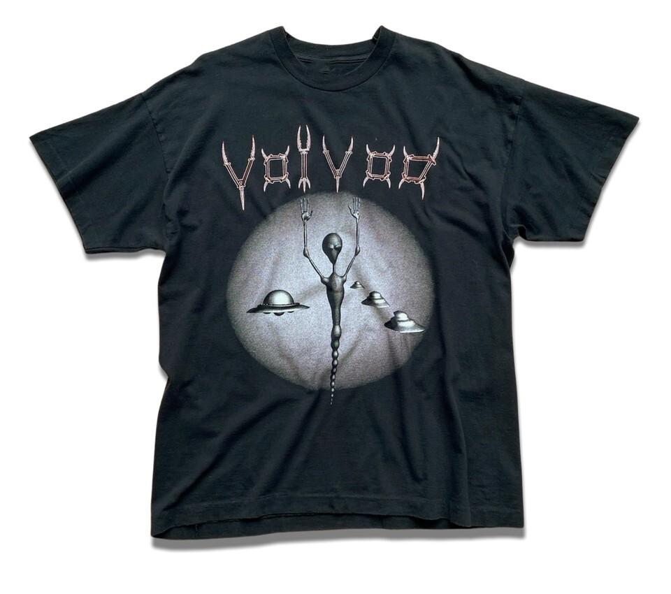 

Винтажная футболка с туром музыкальной группы Voivod, хлопок, черная, все размеры, унисекс, классическая, BL080 XL