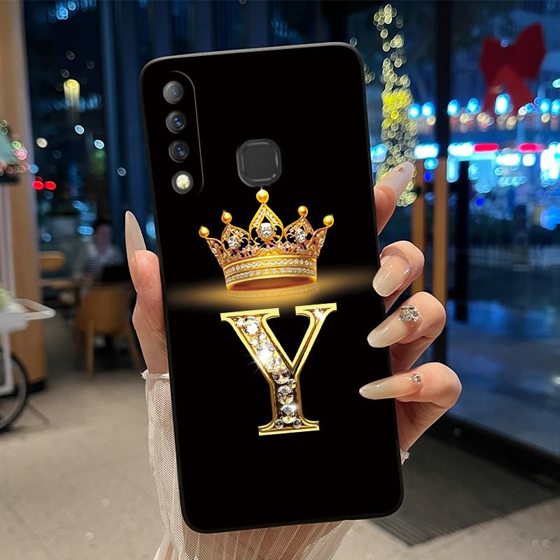 Beautiful A To Z Letter Crown Casing For Infinix S4 Smart3 Plus X626 X267 Case Black Soft Silicone Shockproof Shell