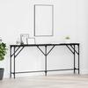 1 Piece Elegant Console Table with Shelves, 180x23x75 Cm, Solid Metal Frame, Multifunctional Side Table for Living Room, Hallway and Exhibition