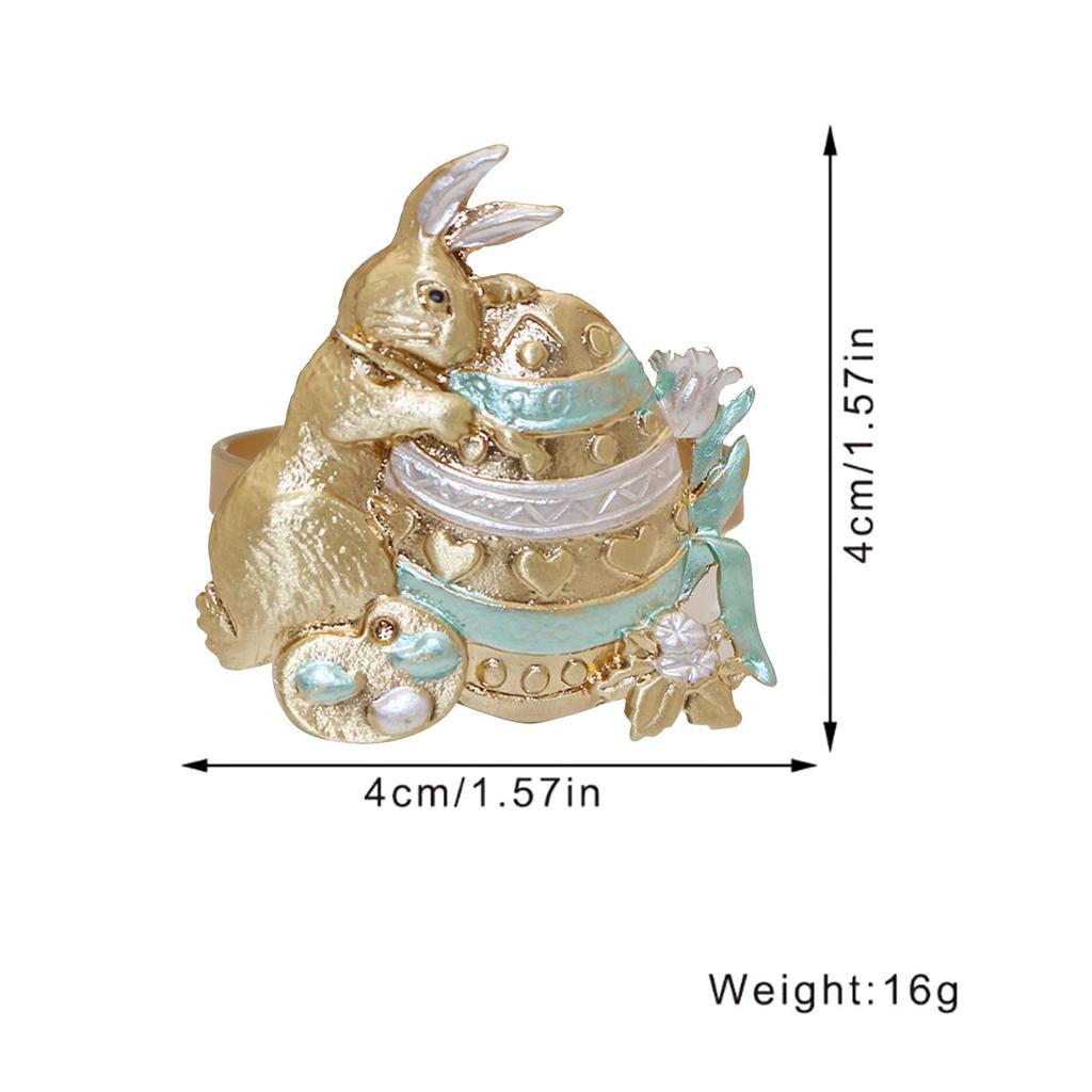 Easter Bunny Rabbit Napkin Rings Dinner Table Chic Metal Napkin Holders for Birthday Family Table Thanksgiving Hotel Decoration