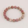 Elegant Semi-Precious Stone Beaded Bracelet - Light Luxury, High-End, Versatile Elastic Round Beads for Couples